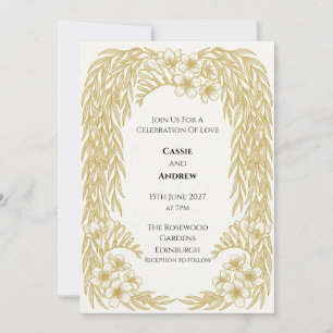 Invitation Jardin de toile de saule moutarde