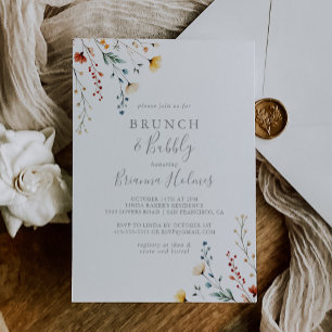 Invitation Jardin Déjeuner de fleurs sauvages et bridal Showe