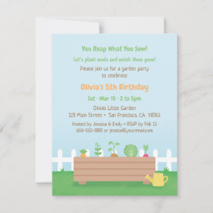 Invitation Jardin d'enfants en caisses de plantation pour ann
