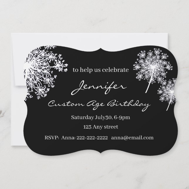 Invitation Jardin dentelle de la Reine Anne Flower Anniversai (Dos)