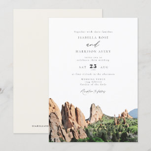 Invitation JARDIN DES DIEUX Aquarelle Skyline Mariage