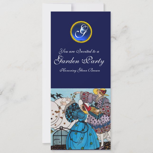 INVITATION JARDIN DES OISEAUX DE PRINTEMPS, SAPPHIRE GEM MONO (Devant)