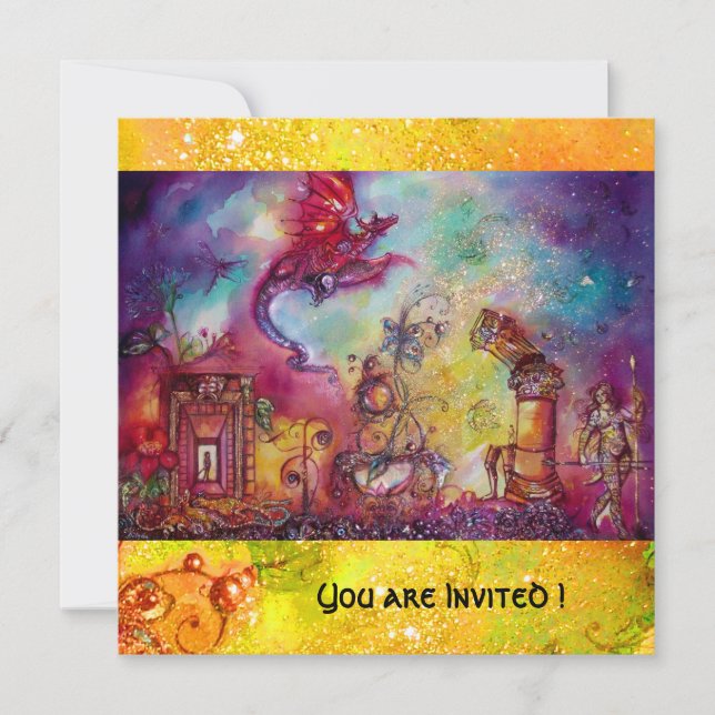 INVITATION JARDIN DES OMBRES PERDUES - DRAGON ROUGE VOL (Devant)