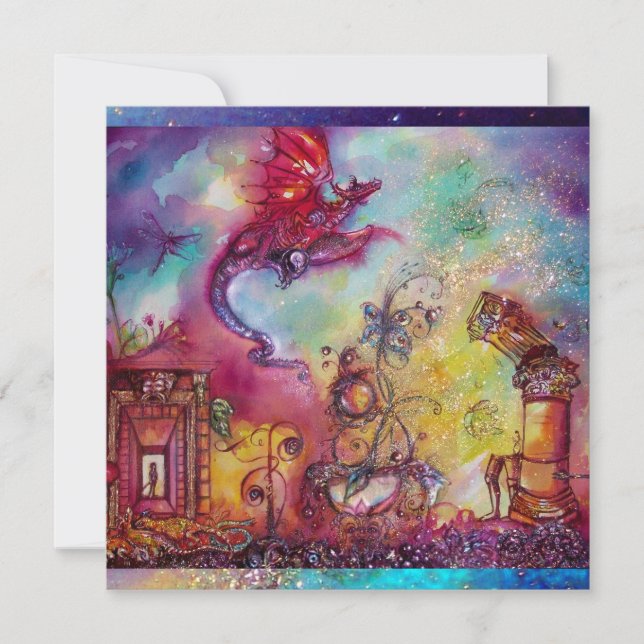 INVITATION JARDIN DES OMBRES PERDUES - DRAGON ROUGE VOL (Devant)