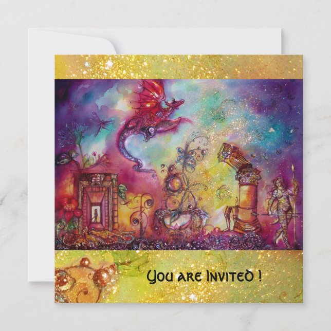 INVITATION JARDIN DES OMBRES PERDUES - DRAGON ROUGE VOL (Devant)