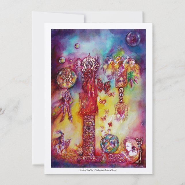 Invitation JARDIN DES OMBRES PERDUES FÉES,PAPILLONS Rose (Devant)