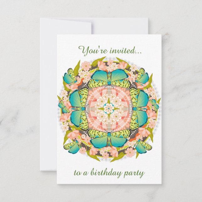 Invitation Jardin des papillons (Devant)