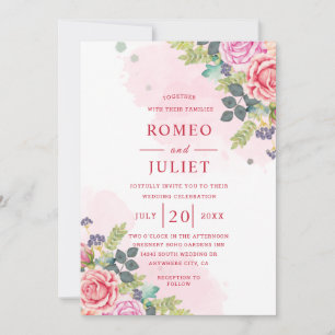 Invitation Jardin d'été Aquarelle Floral Invitatiatiatiatio M