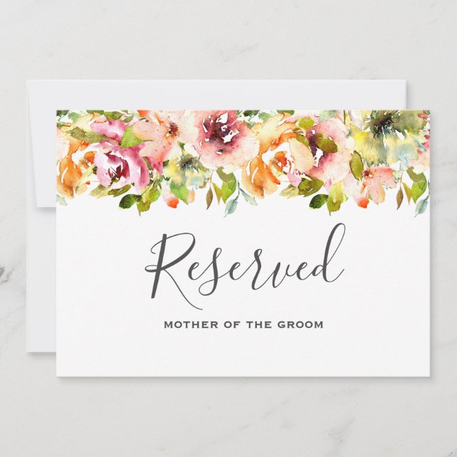 Invitation Jardin d'été aquarelle florale mariage (Devant)