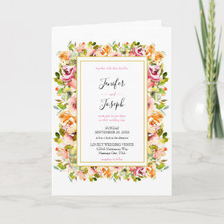 Invitation Jardin d'été Aquarelle Mariage floral