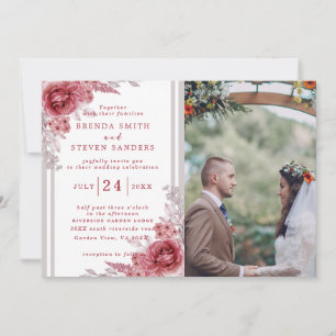 Invitation Jardin d'été Aquarelle Mariage floral