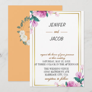 Invitation Jardin d'été Aquarelle Mariage floral