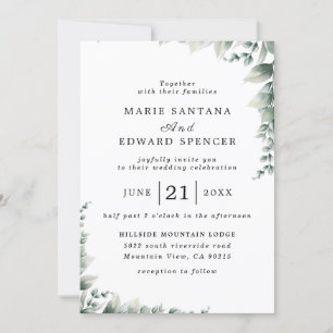 Invitation Jardin d'été Aquarelle Mariage floral