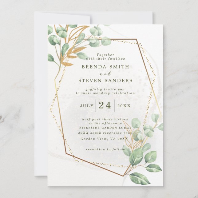 Invitation Jardin d'été Aquarelle Mariage floral (Devant)