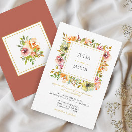 Invitation Jardin d'été Aquarelle Mariage floral