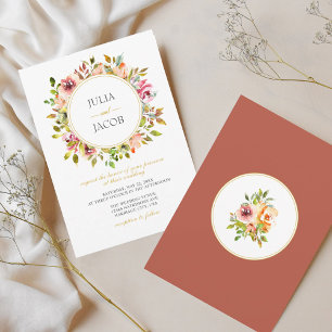 Invitation Jardin d'été Aquarelle Mariage floral