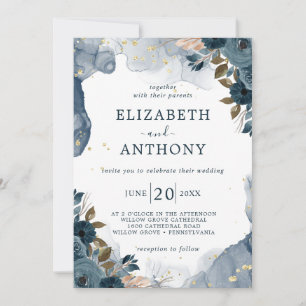 Invitation Jardin d'été Aquarelle Mariage floral