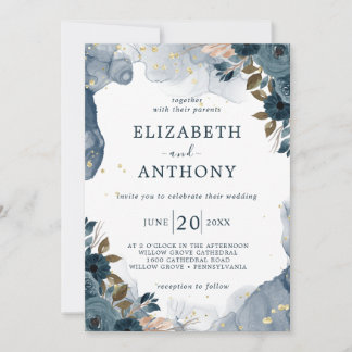 Invitation Jardin d'été Aquarelle Mariage floral