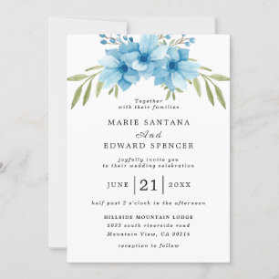 Invitation Jardin d'été Aquarelle Mariage floral