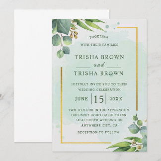 Invitation Jardin d'été Aquarelle Mariage floral