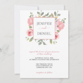 Invitation Jardin d'été Aquarelle Mariage floral