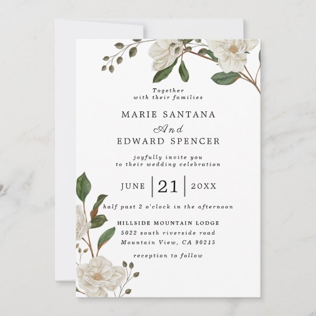Invitation Jardin d'été Aquarelle Mariage floral (Devant)