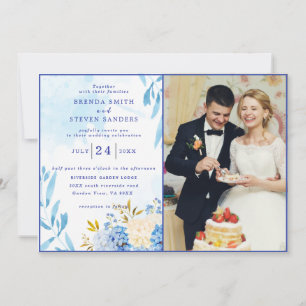 Invitation Jardin d'été Aquarelle Mariage floral