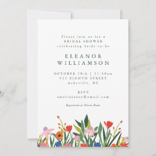 Invitation Jardin d'été coloré Fête des mariées florale
