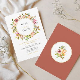 Invitation Jardin d'été Fleurs de mariage à l'aquarelle