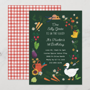 Invitation Jardin d'une oie sotte Thème Vert Anniversaire