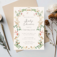 Jardin Élégant de Fleurs Sauvages pour Baby Shower