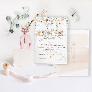 Invitation Jardin Élégant de Fleurs Sauvages pour Baby Shower