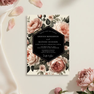 Invitation Jardin en Fleur Mariage Rose