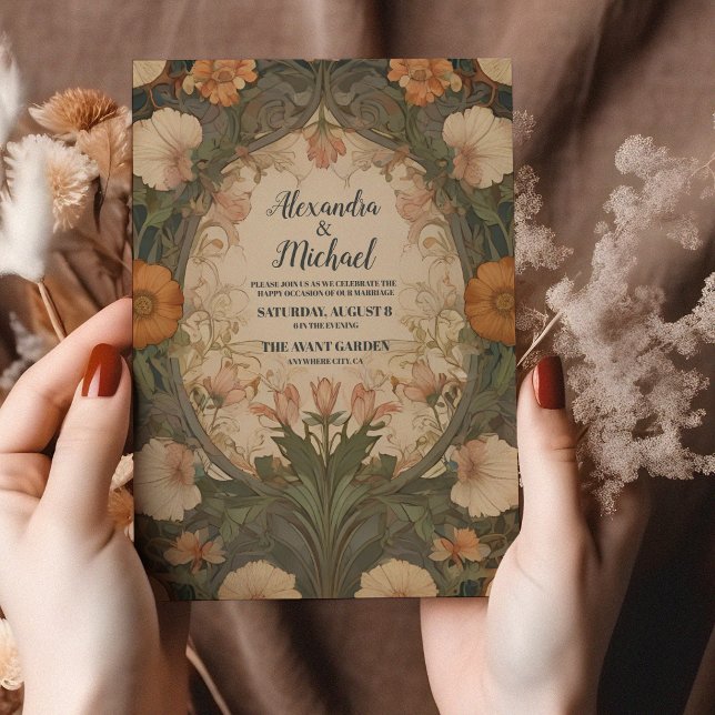 Invitation Jardin enchanté Art nouveau Mariage (Créateur téléchargé)