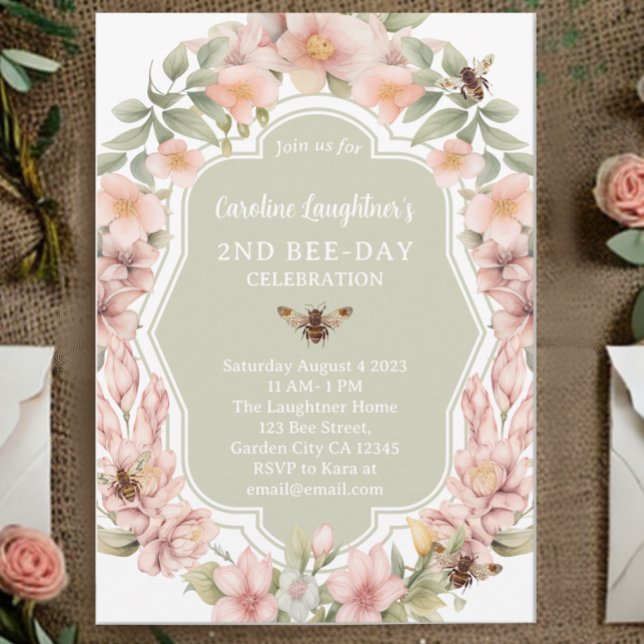 Invitation Jardin enchanté Deuxième Jour de l'abeille (Créateur téléchargé)