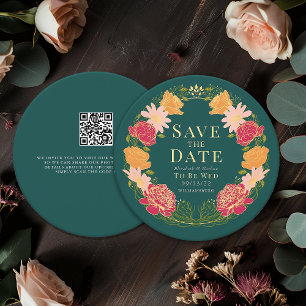 Invitation Jardin enchanté Mariage de couronne QR Enregistrer