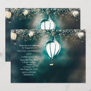 Invitation Jardin enchanté Mariage des lumières à cordes d'ét