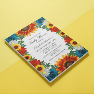 Invitation Jardin Été Baby shower Floral