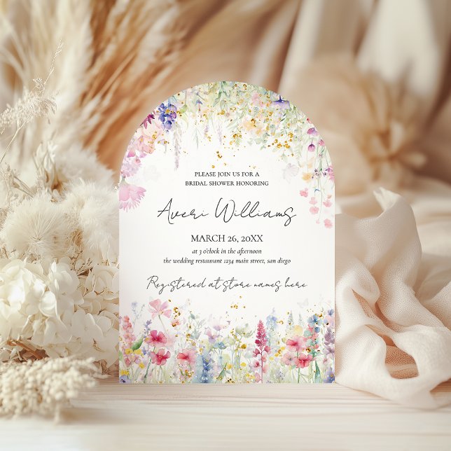 Invitation Jardin Fleur Aquarelle Moderne Boho Fête des marié (Créateur téléchargé)