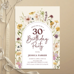 Invitation Jardin Fleur sauvage Botanique 30e anniversaire