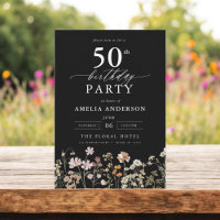 Jardin Fleur sauvage noir Floral 50e anniversaire