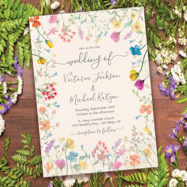 Invitation Jardin fleuri fleur sauvage délicieux Mariage (Créateur téléchargé)