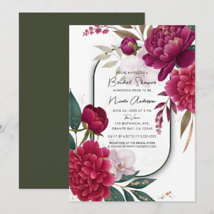 Invitation Jardin Fleurie de Baies Fête de Mariage Floral Gla