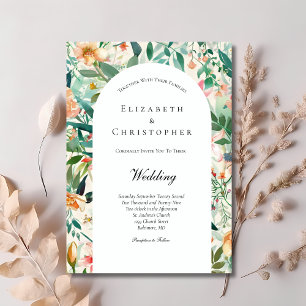 Invitation Jardin Fleurs Aquarelle Florale Mariage moderne