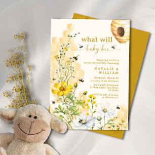 Invitation Jardin Fleurs sauvages Honeypeb Bee Genre Reveine
