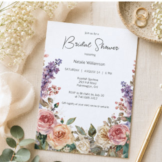 Invitation Jardin Floral Aquarelle Enterrement de Vie de Jeun