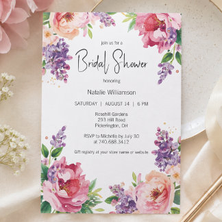 Invitation Jardin Floral Aquarelle pour une Mariée