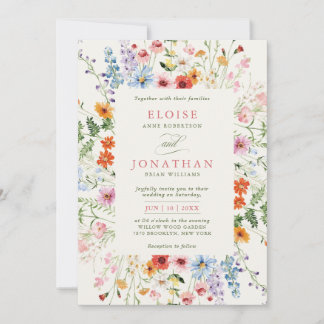 Invitation Jardin Floral de Printemps de Fleurs Sauvages Mari