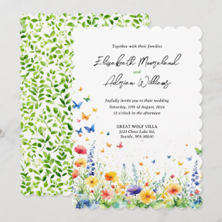 Invitation Jardin Floral de Printemps Papillons