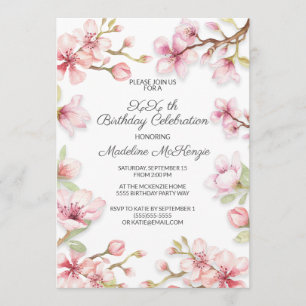 Invitation Jardin Floral de Printemps Rose Fête d'Anniversair